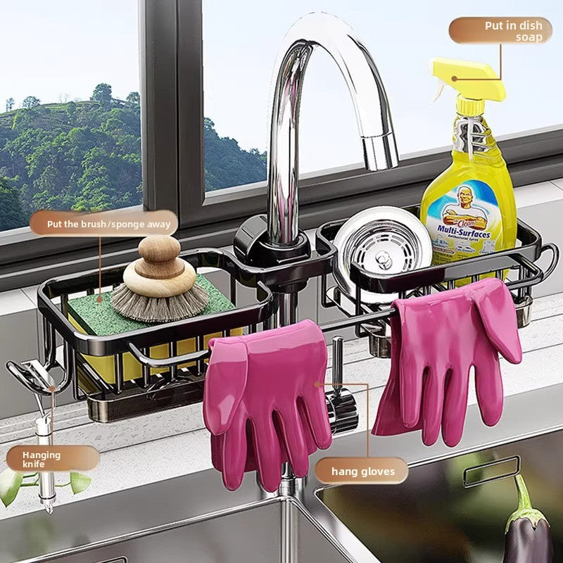 Multifunctional Kitchen Sink Organizer Hanging Drain Rack