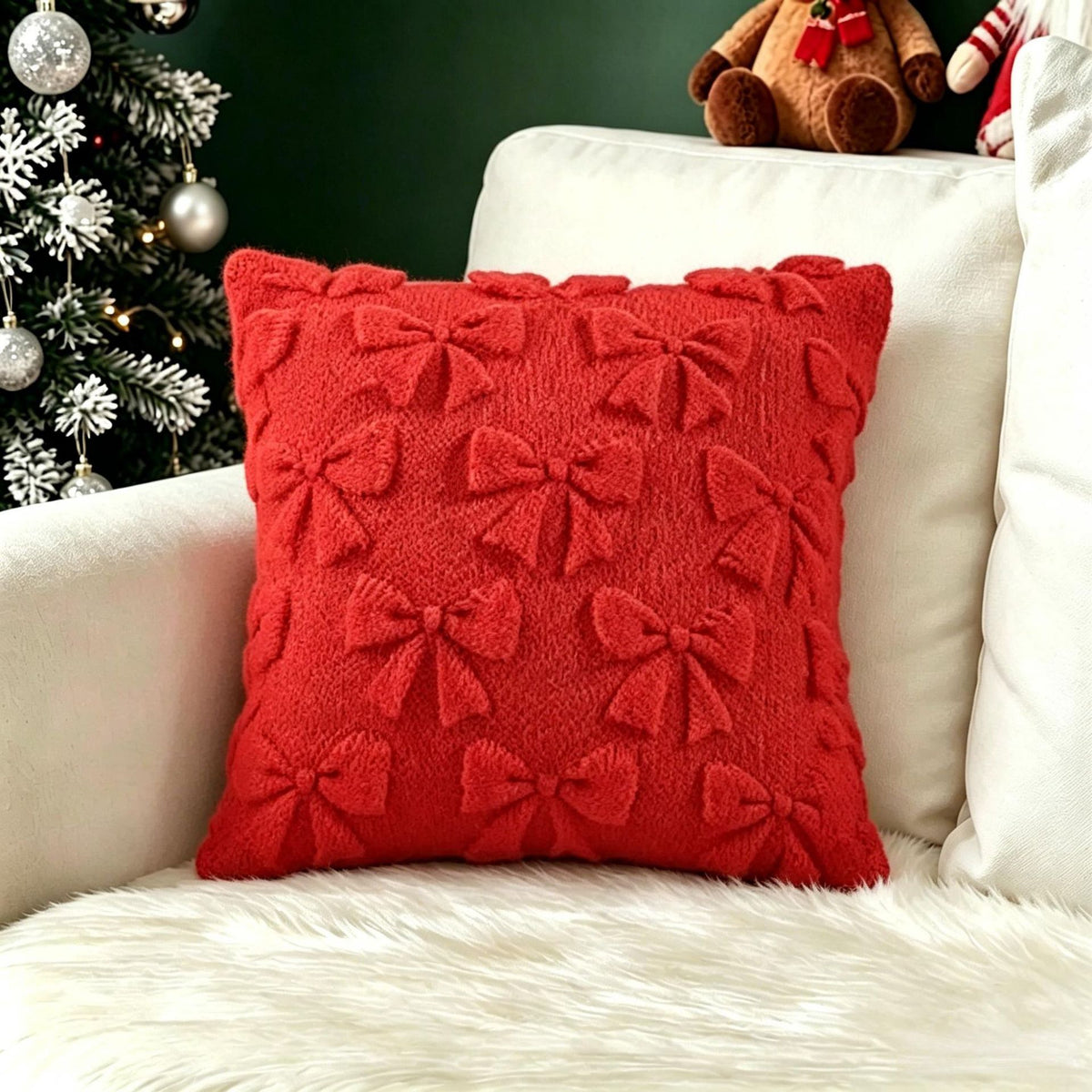 Christmas Themed Retro Cushion Cover