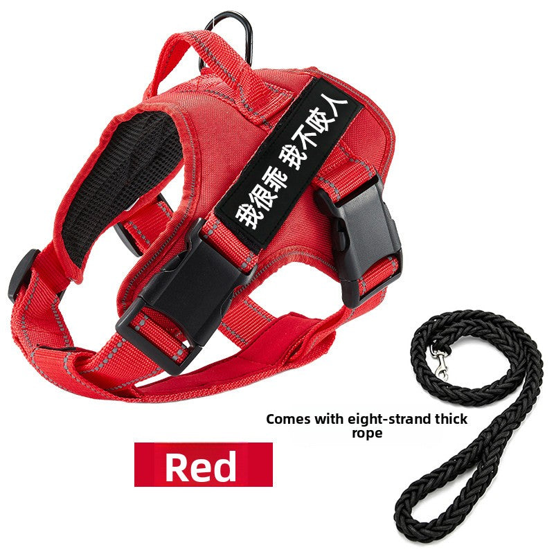 Dog walking vest-style chest harness