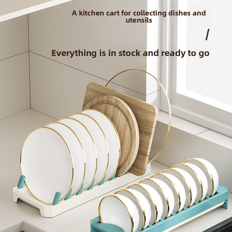 Kitchen Pull Out Dish Drainer Storage Rack