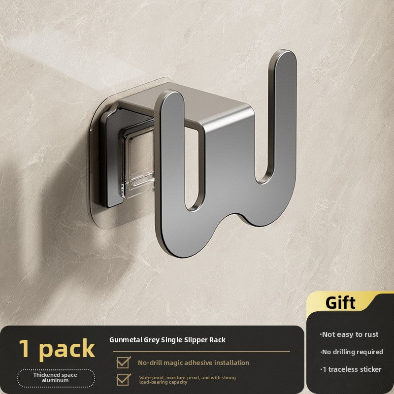 Bathroom Slipper Rack Wall-Mounted No-Drill Storage Shelf