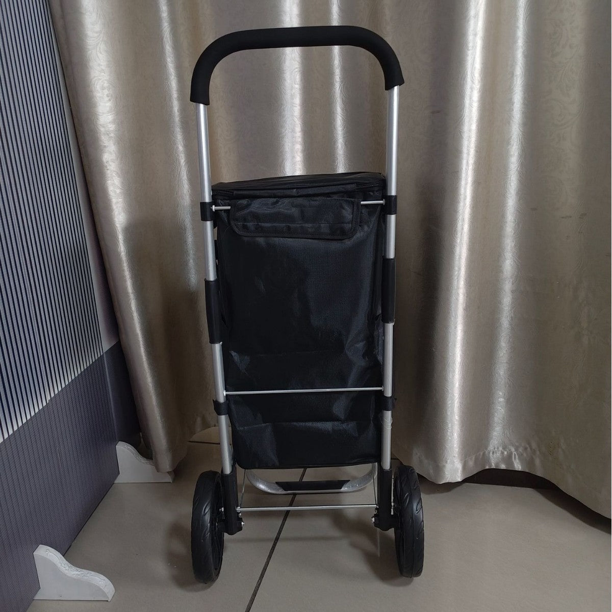 Folding Shopping Cart with Wheels and Storage Bag