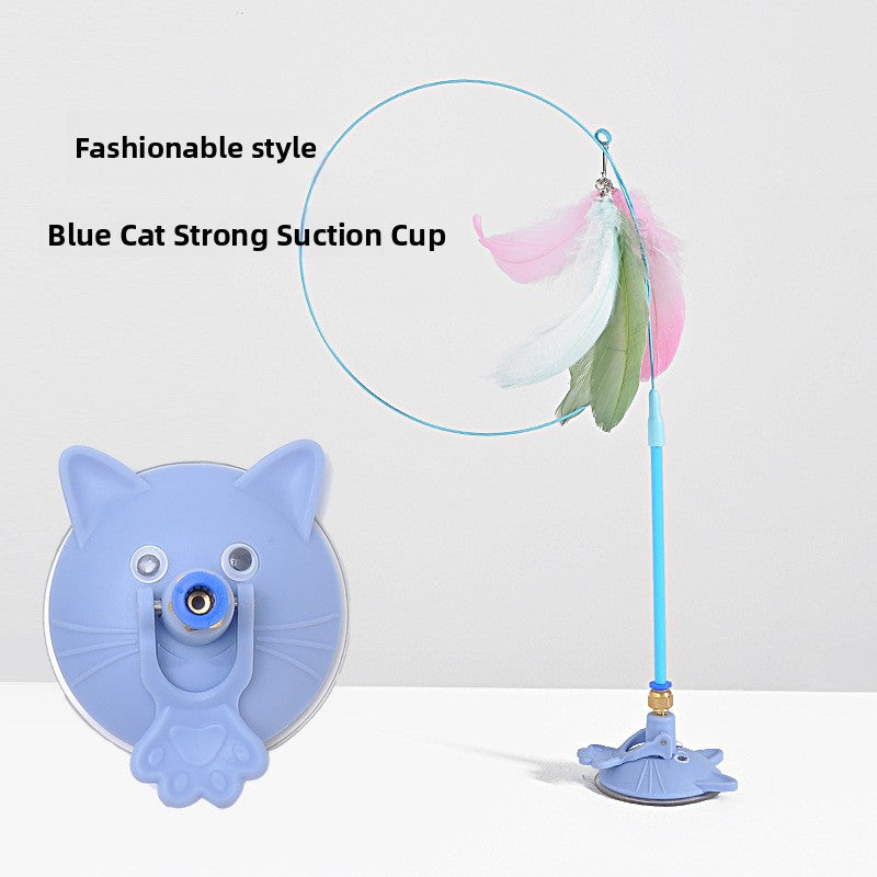 Interactive Cat Teaser Stick with Feather Head