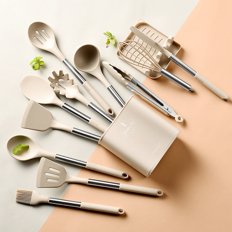 Stainless Steel Handle Silicone Cooking Tool Set