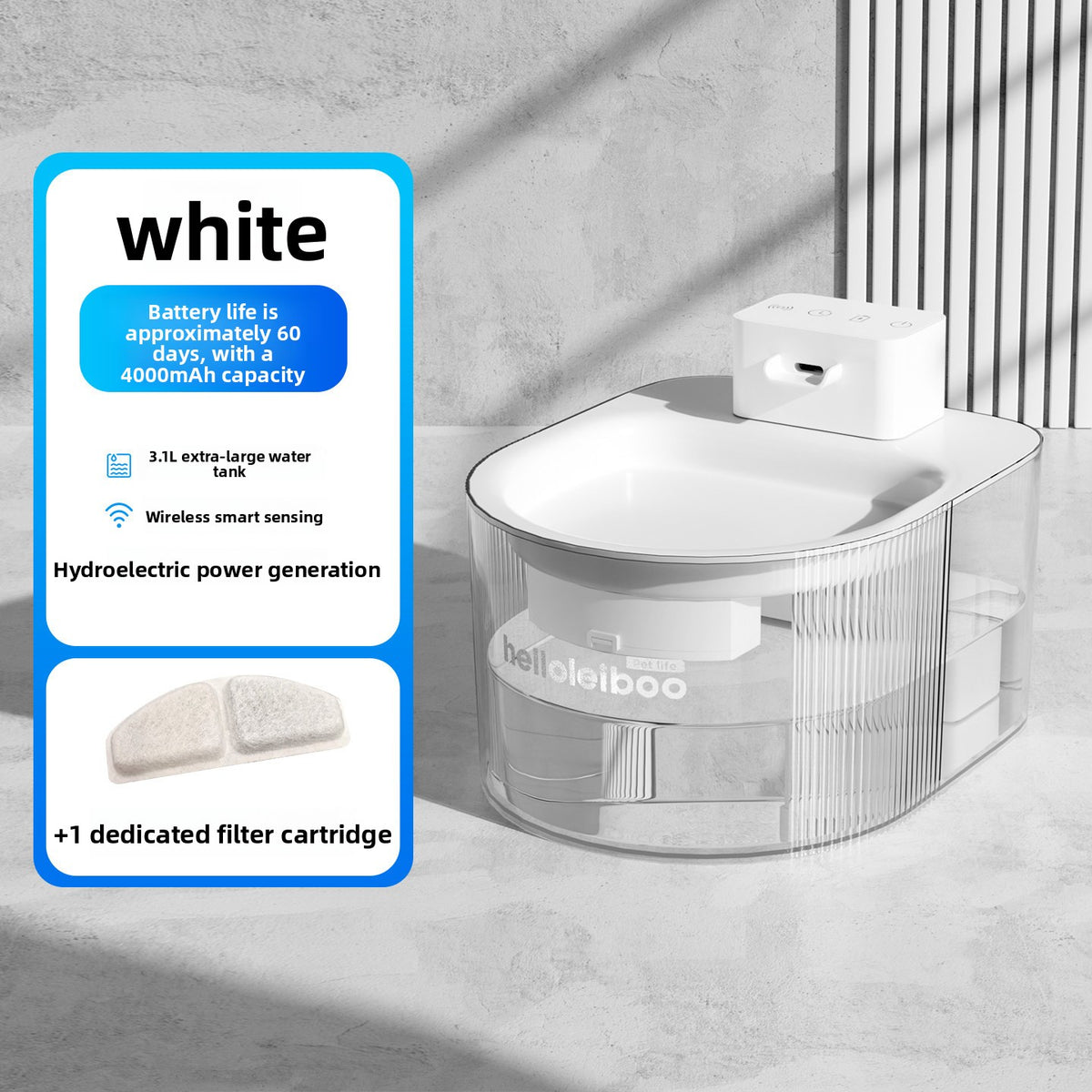 Stainless Steel Pet Water Dispenser with Wireless Sensor