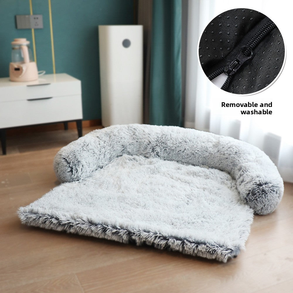 Fuzzy Pet Blanket Bed for Dogs and Cats