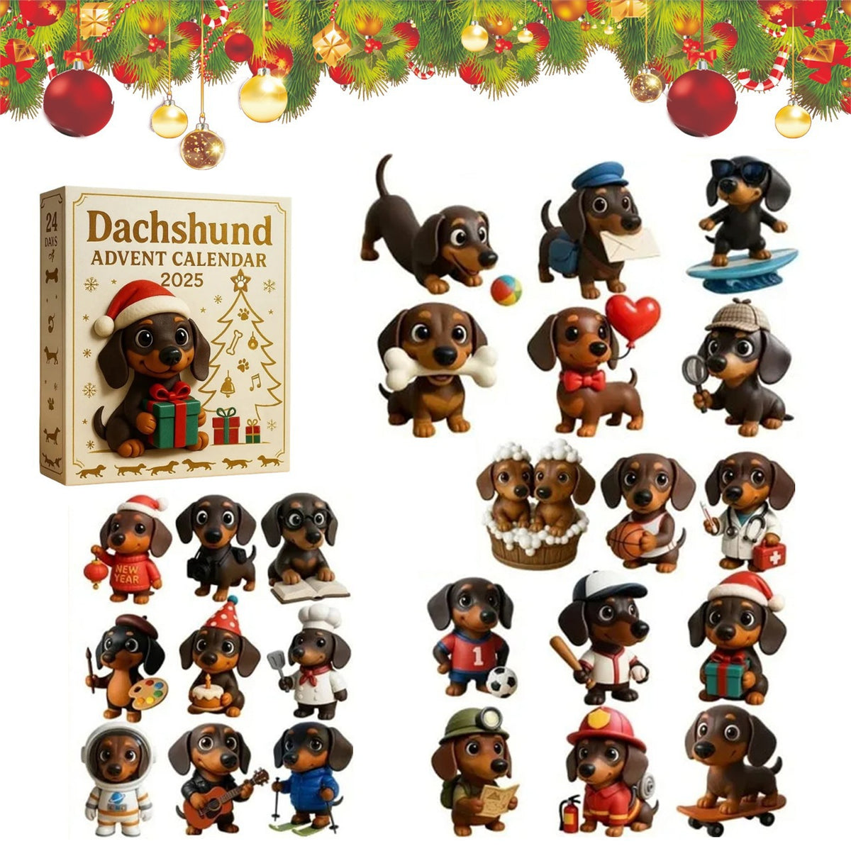 Acrylic Advent Calendar Blind Box Christmas Tree Ornament Pendant