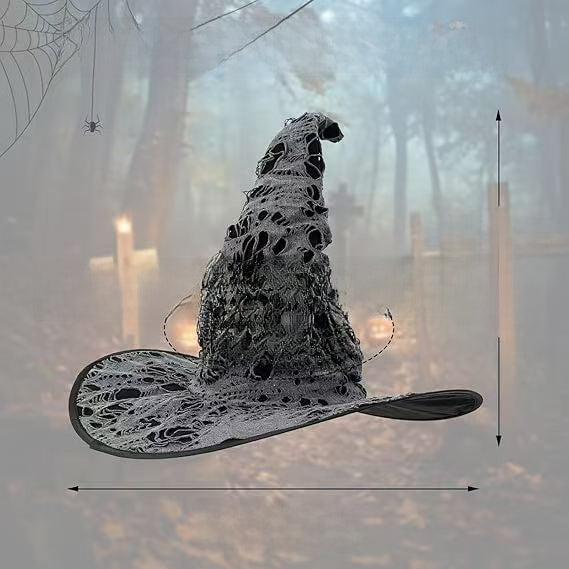 Velvet Witch Hat with Decorations for Halloween Party Costume Accessory