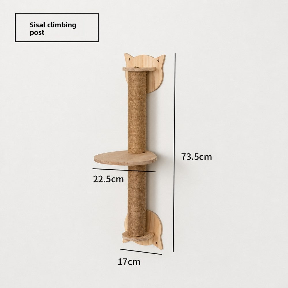 Wall-mounted wooden cat bed