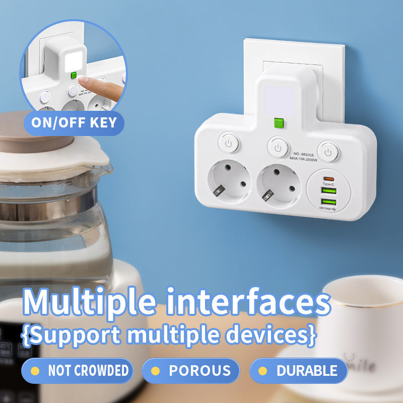 European Standard USB-C Power Socket Strip