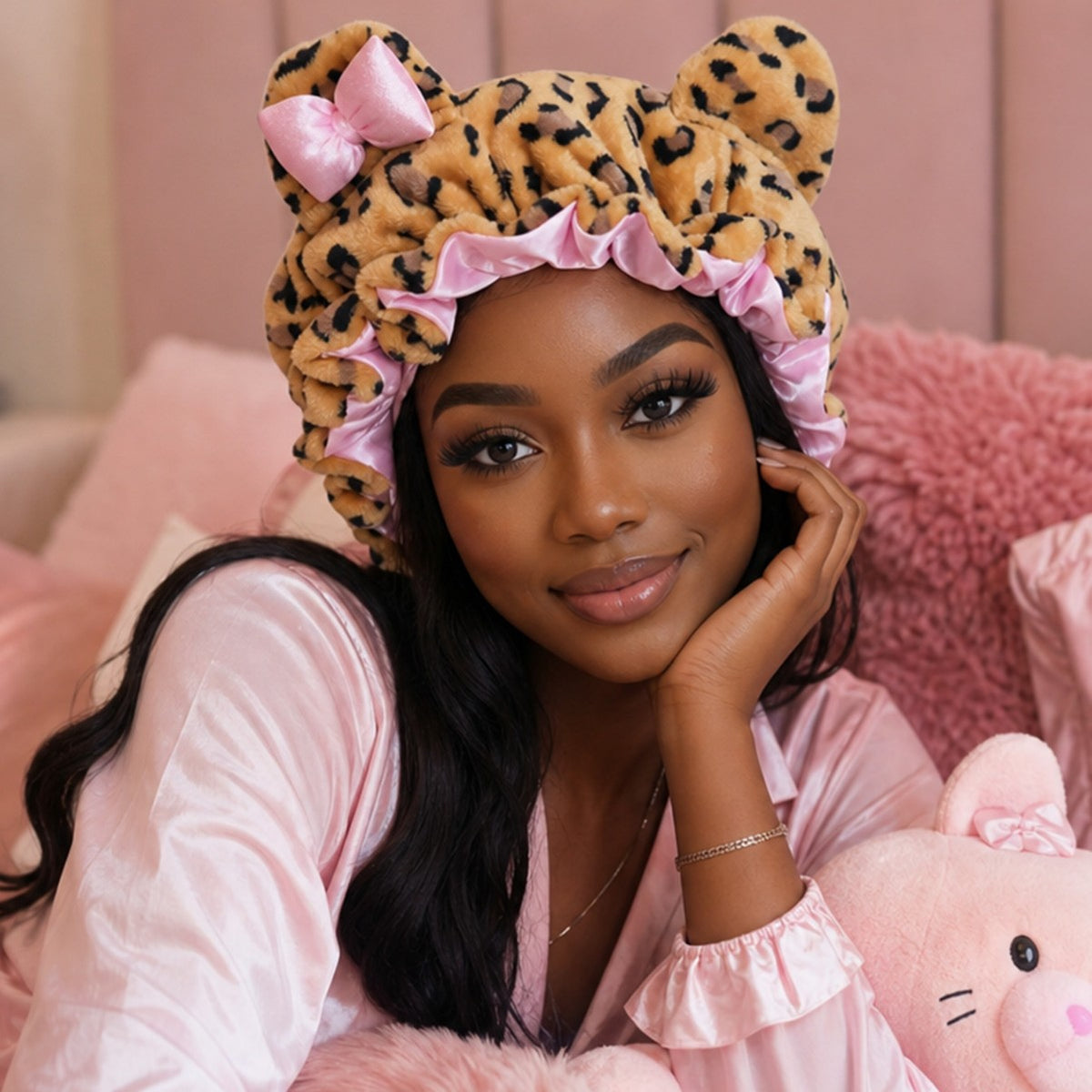 Adjustable Cat Ear Plush Sleep Cap
