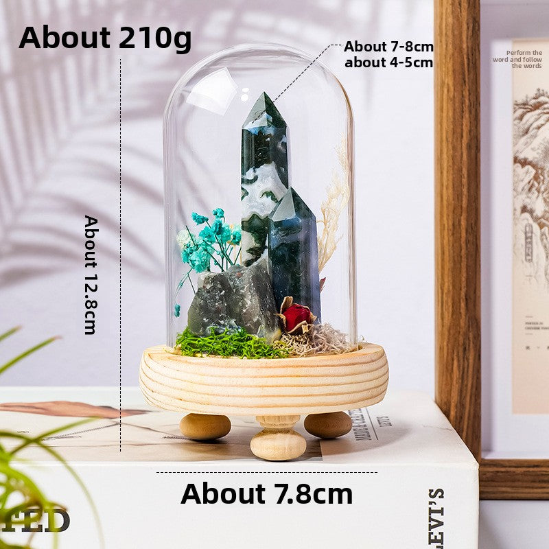 Handmade Crystal Bonsai with Glass Dome