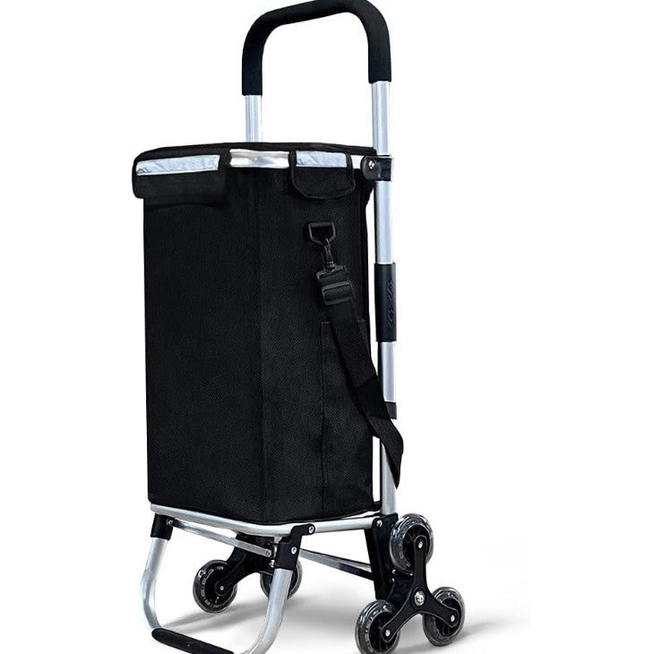 Folding Shopping Cart with Wheels and Storage Bag