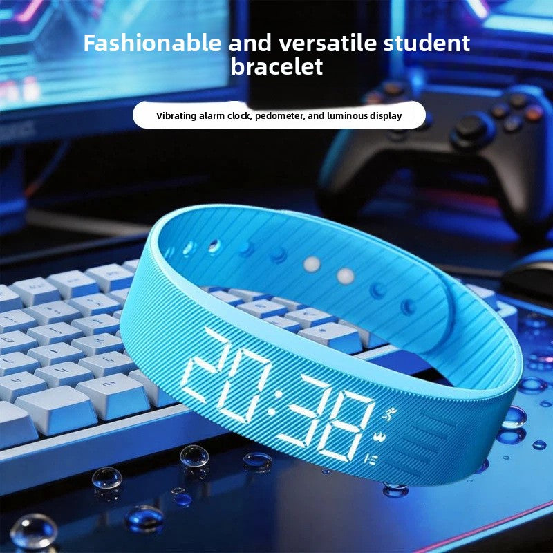 Vibrating Alarm Pedometer Smart Bracelet USB Rechargeable Digital Wristband