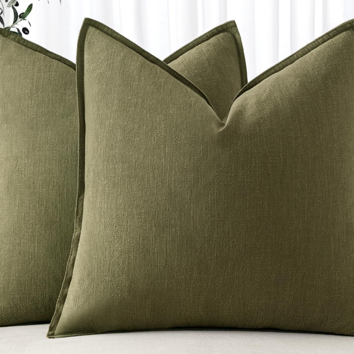 Striped linen blend throw cushion cover