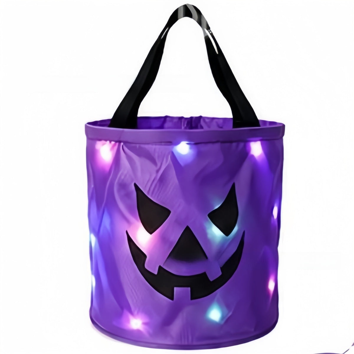 Halloween Glowing Pumpkin Candy Bucket with LED Lights