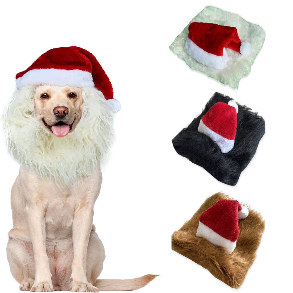 Pet Lion Christmas Hat Costume