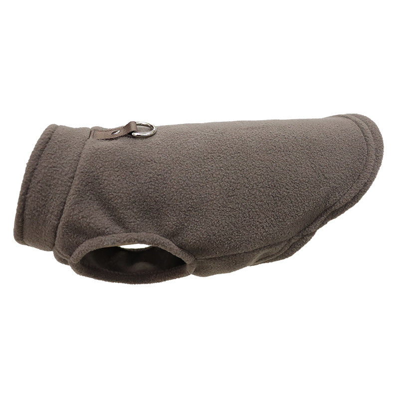 Pet Dog Cat Solid Color Outdoor Traction Fleece Vest