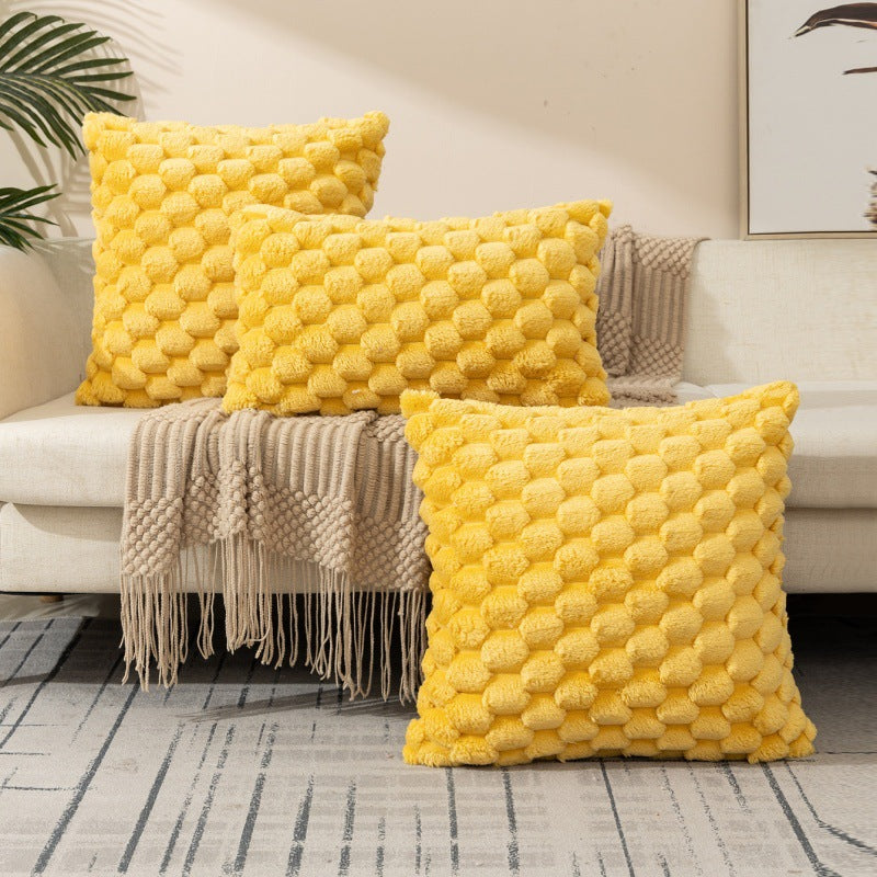 Woven Snowflake Velvet Solid Pillow Cushion Cover
