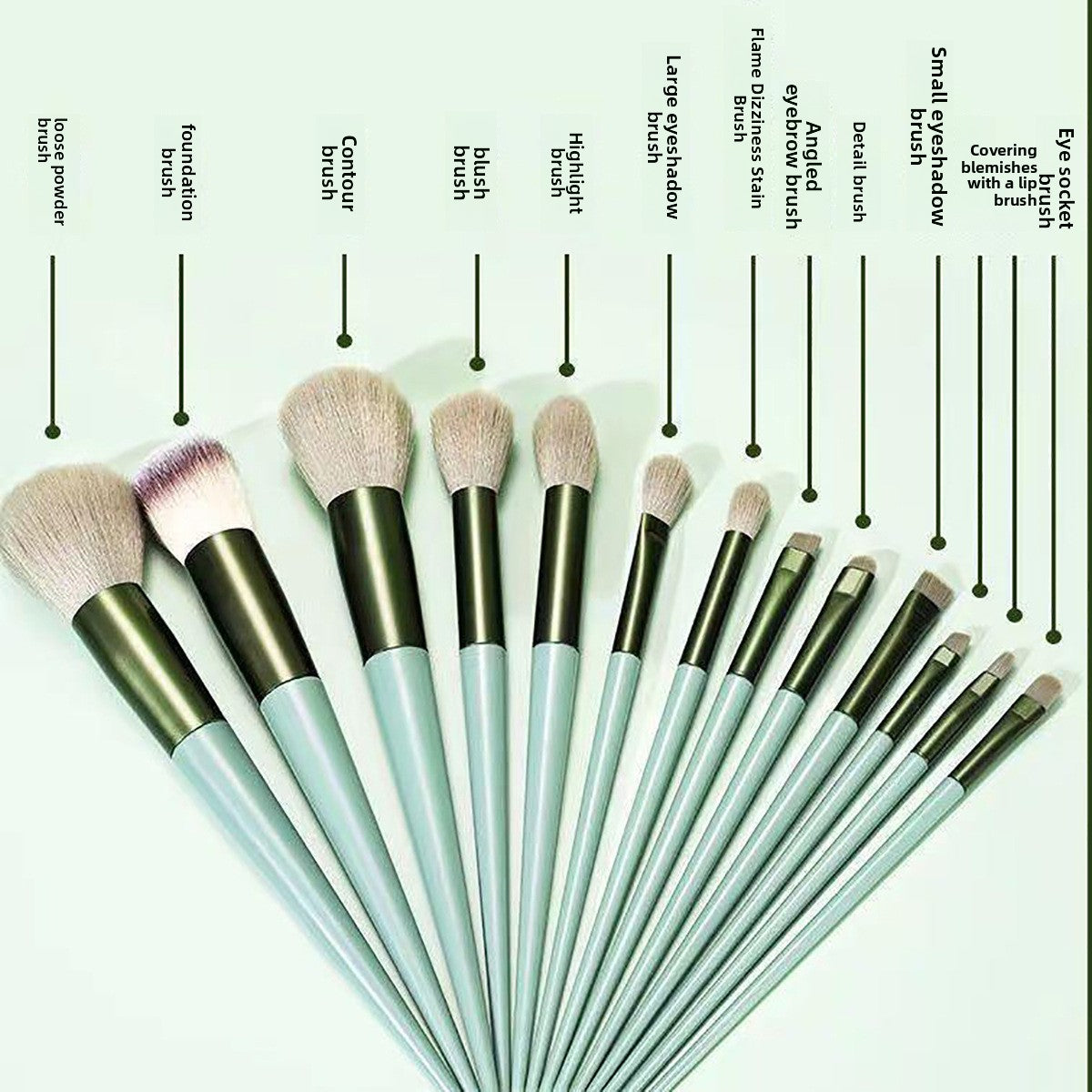 13-Piece Makeup Brush Set with Cloth Bag