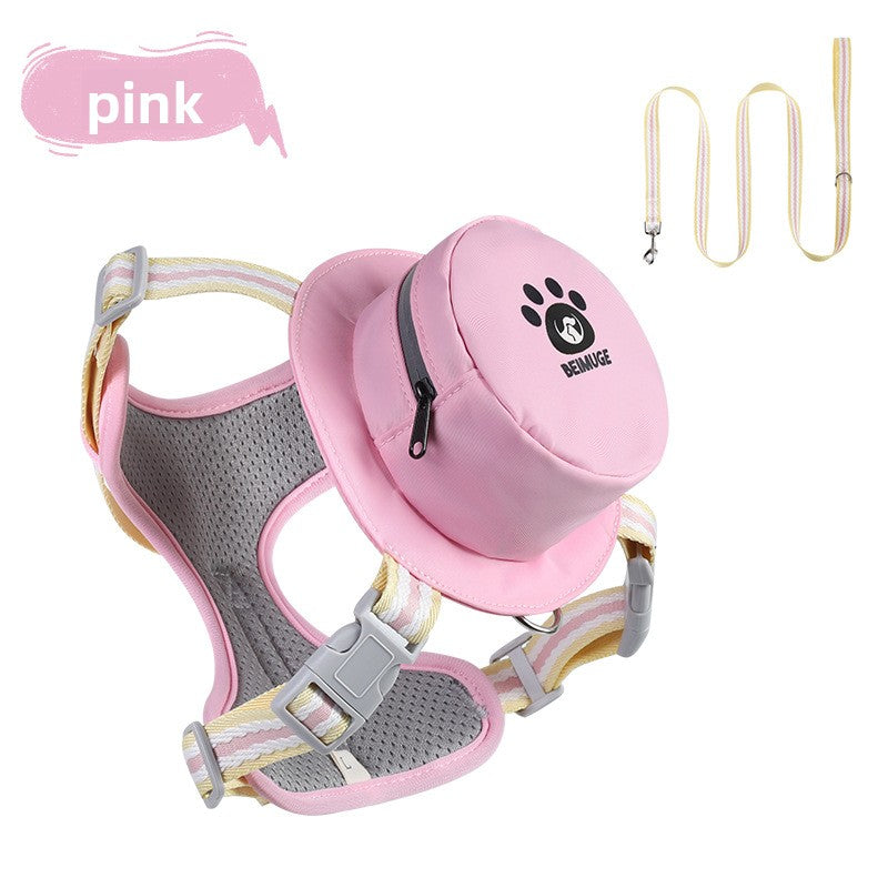 Adjustable Dog Harness with Backpack and Leash
