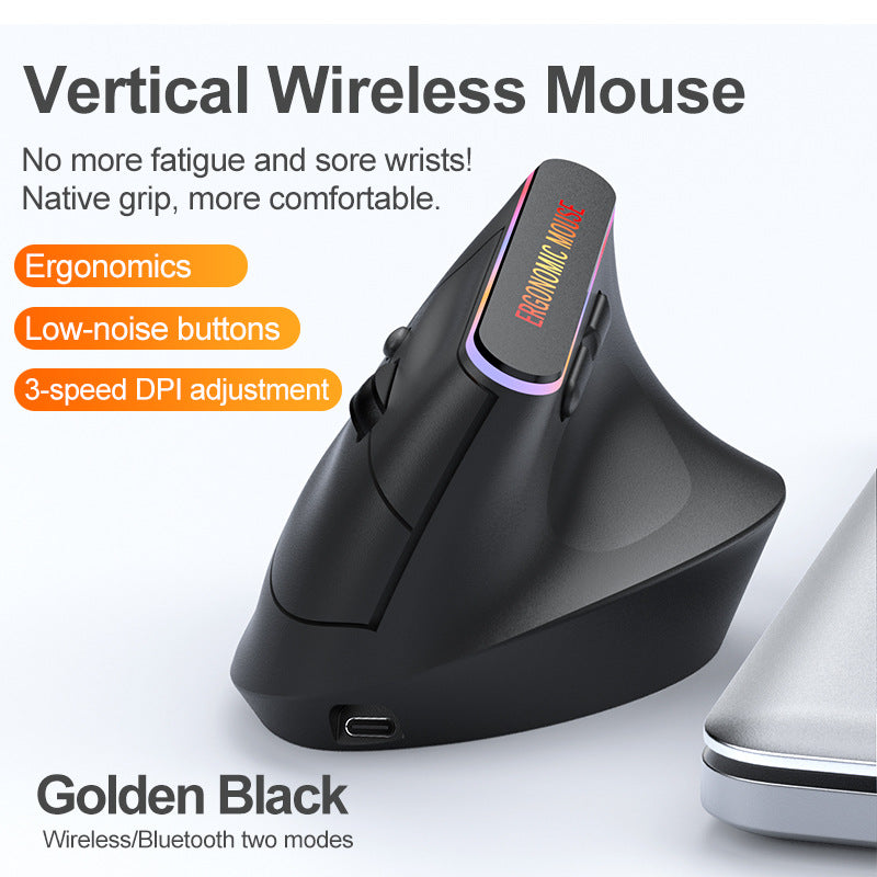 Ergonomic Vertical Wireless Mouse with Silent Click