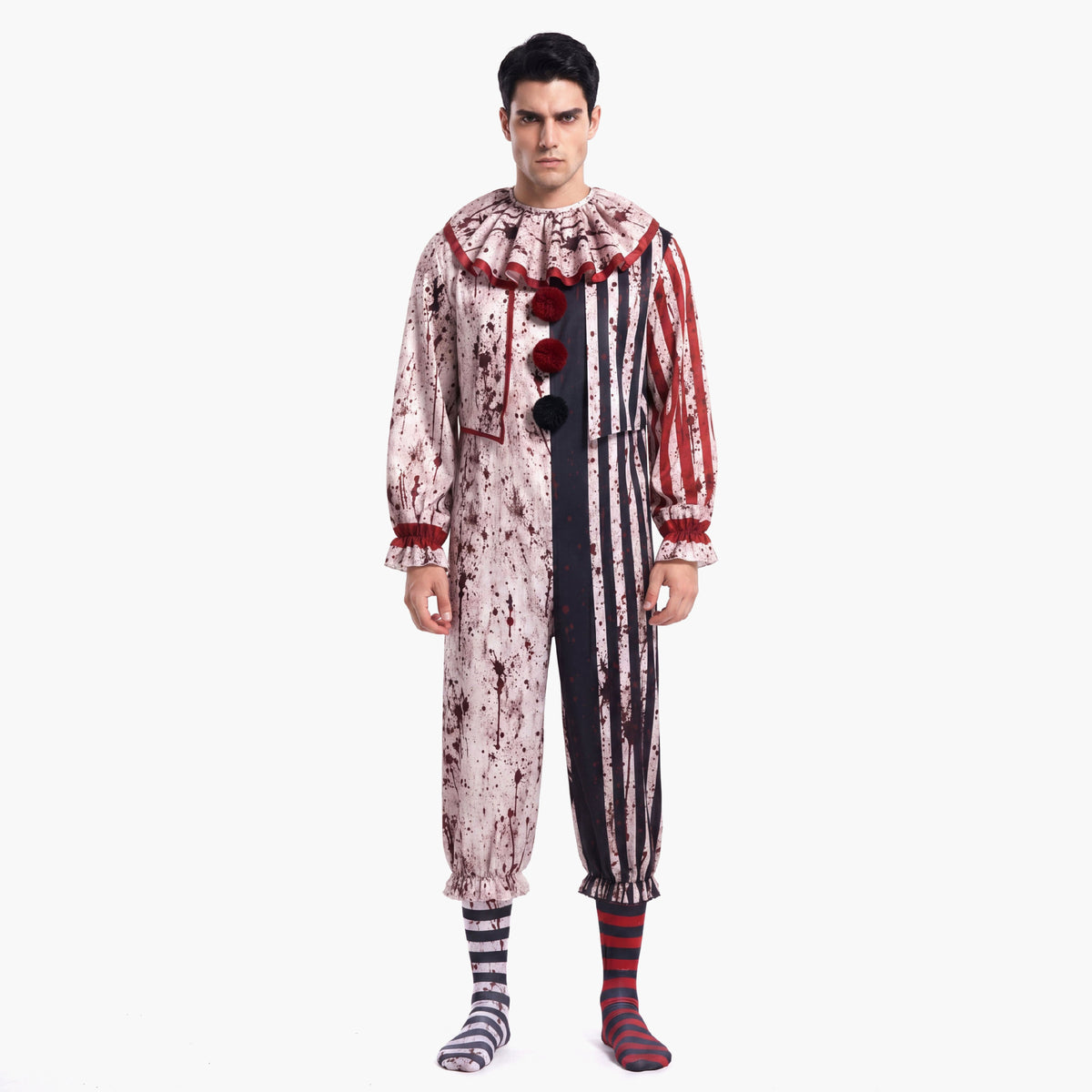 Halloween Cos Costume Soul-Breaking Clown Full Set Satin Dress