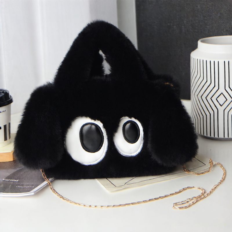 Big-eyed puppy plush bag for women