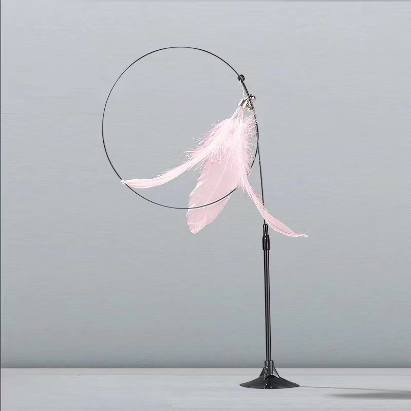 Interactive Cat Teaser Stick with Feather Head