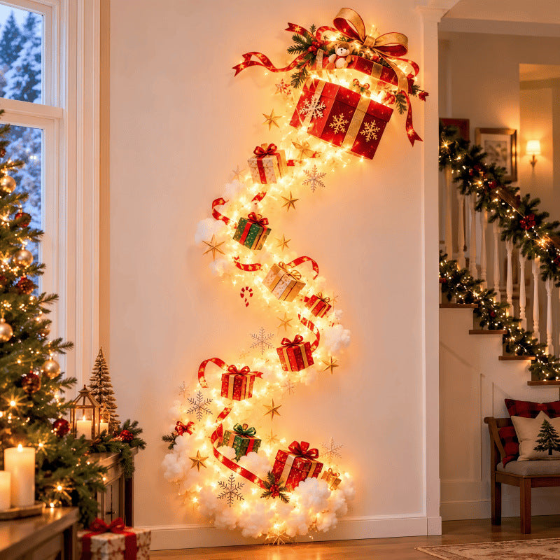 Wooden Christmas Spiral Wall Hanging Decor