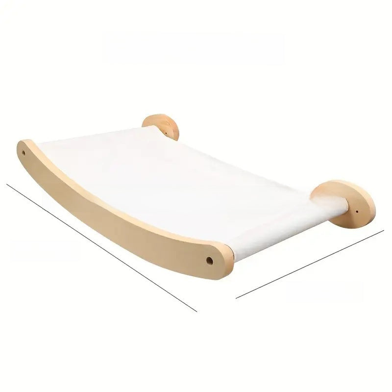 Wooden Wall Mounted Cat Hammock Climbing Ladder Shelf Set