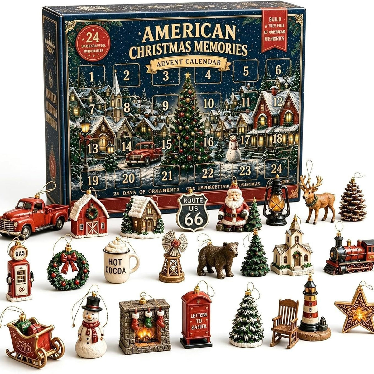 Christmas Advent Calendar Acrylic Blind Box Decoration Collectible Toy
