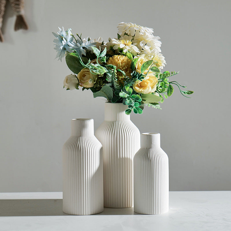 Retro Ceramic Vase Three-Piece Set Home Decorative
