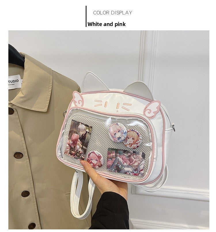 Mechanical Cat Cat PU Large Capacity Crossbody Bag