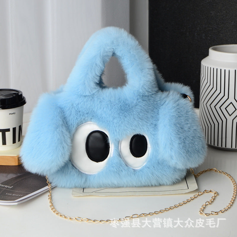 Big-eyed puppy plush bag for women
