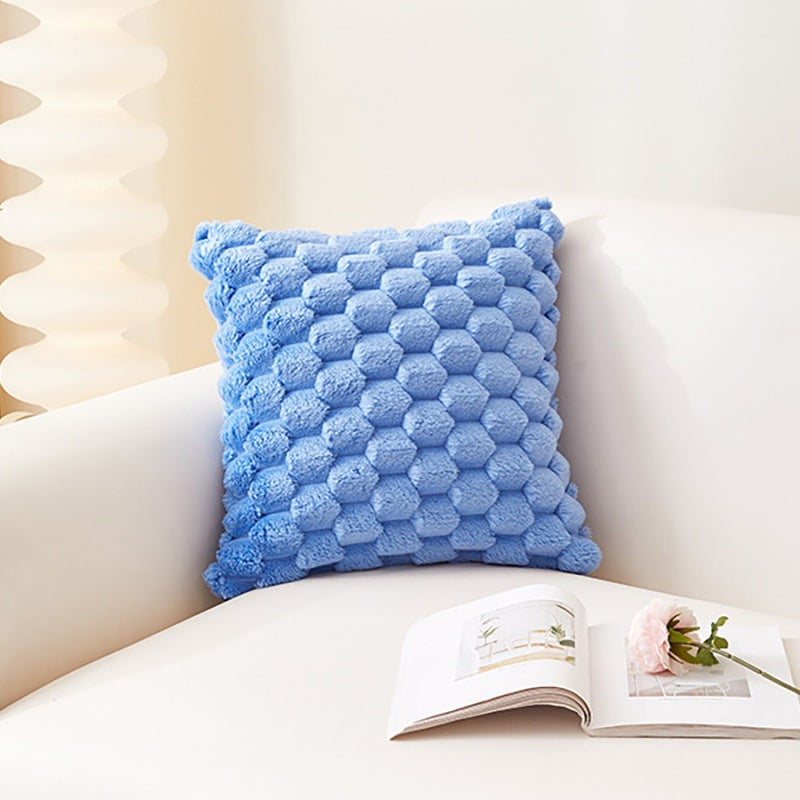 Woven Snowflake Velvet Solid Pillow Cushion Cover
