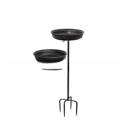 Vintage Wrought Iron Bird Feeder and Waterer Bath Basin