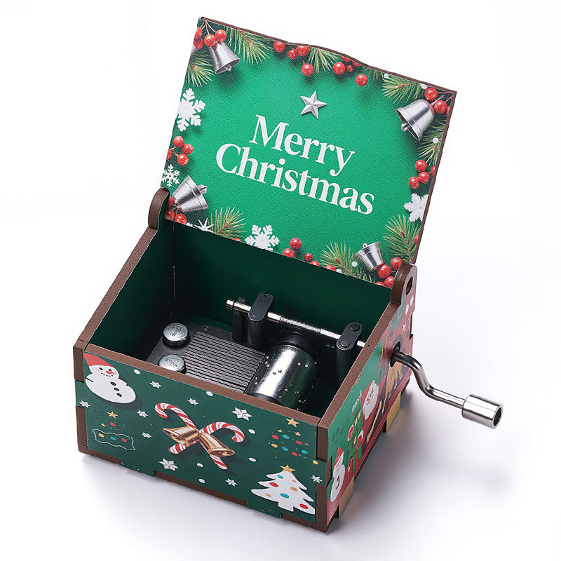 Christmas hand-cranked music box