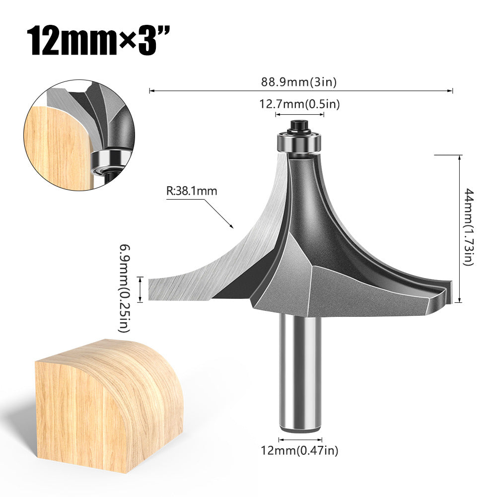 Tungsten Steel Round Angle Woodworking Milling Cutter