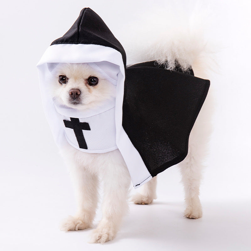 Funny Nun Pet Costume Cosplay Clothes for Small and Medium Cats Dogs