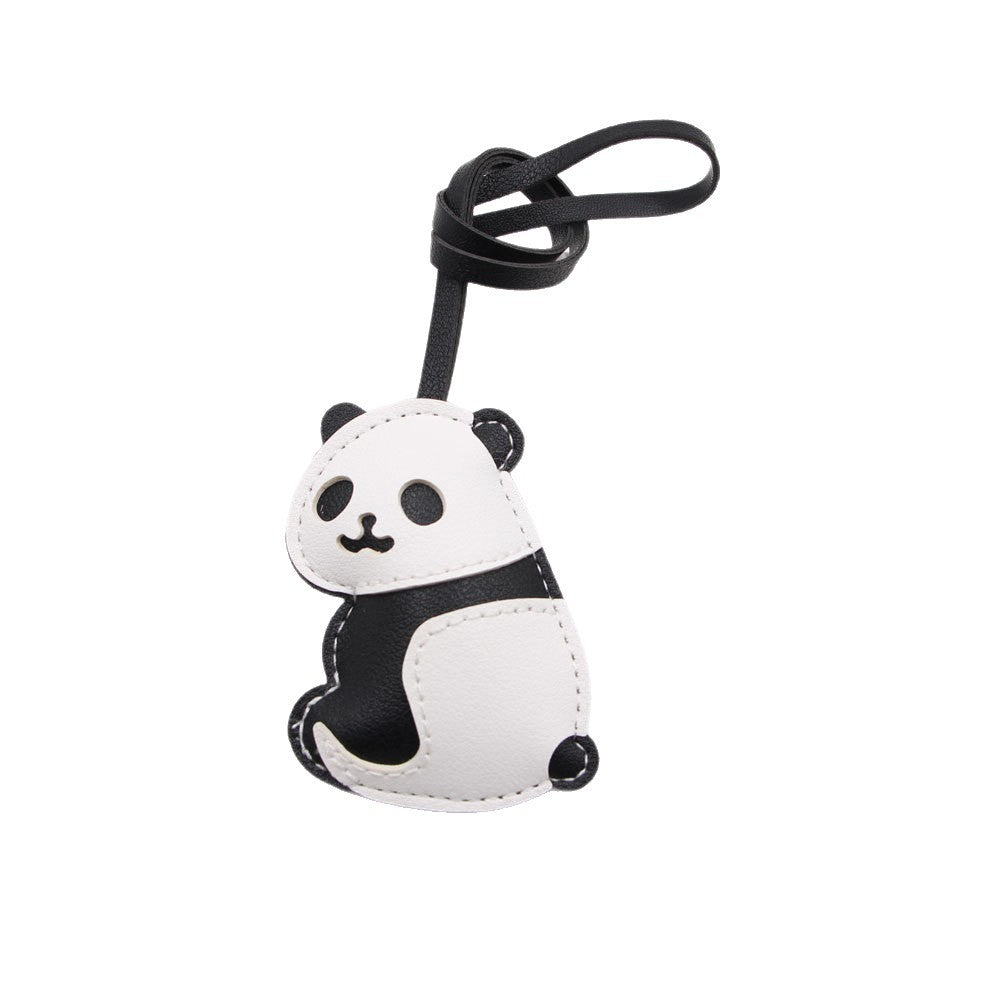 Cute Panda PU Leather Luggage Bag Pendant Charm Decoration Accessories
