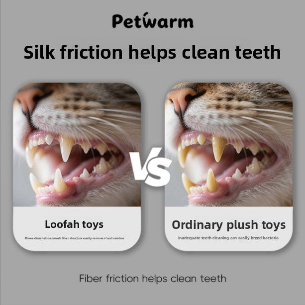Loofah Cat Toy Great for Teeth Cleaning and Relieving Boredom
