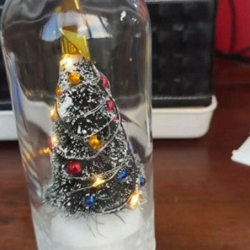 Christmas Tree Message Recording Glass Bottle