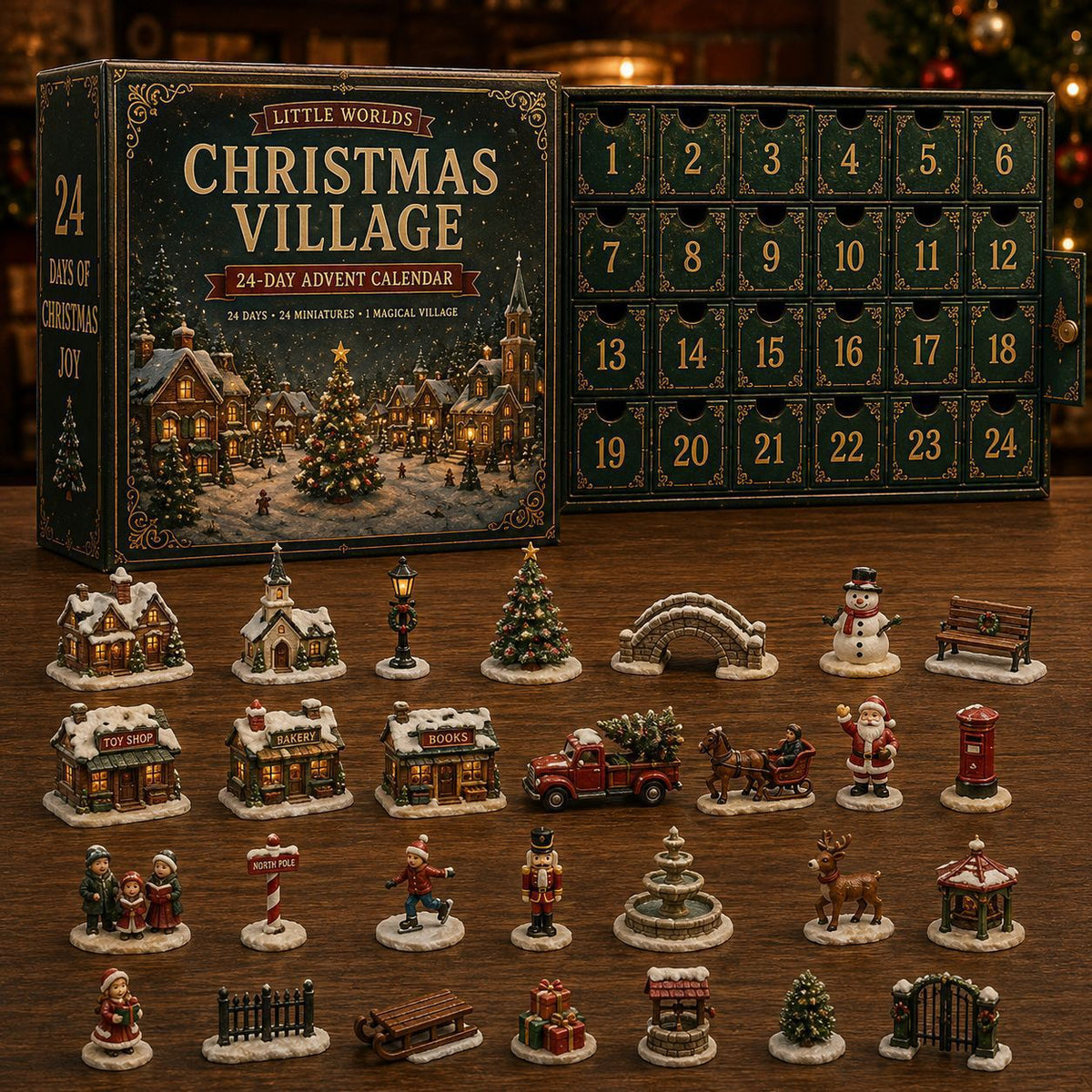 Christmas Advent Calendar Acrylic Blind Box Decoration Collectible Toy