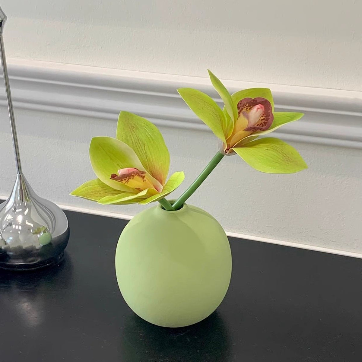 Artificial Orchid Ceramic Vase Decoration