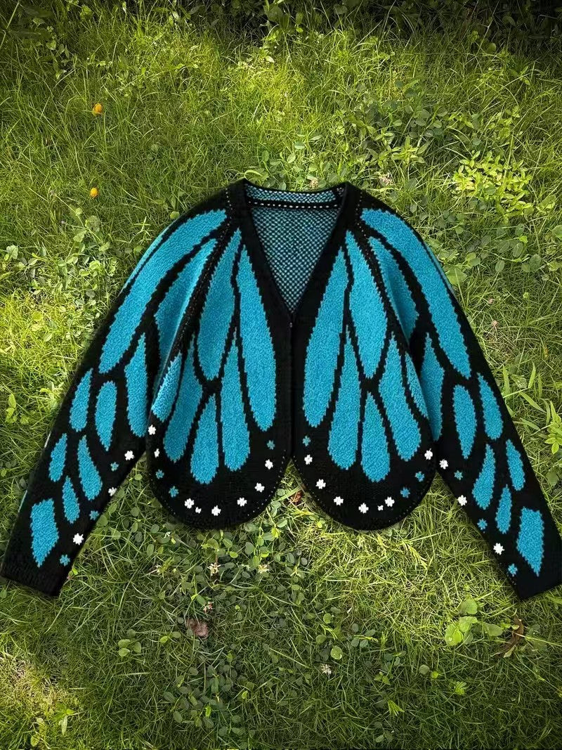 Butterfly Cape Knit Cardigan Sweater