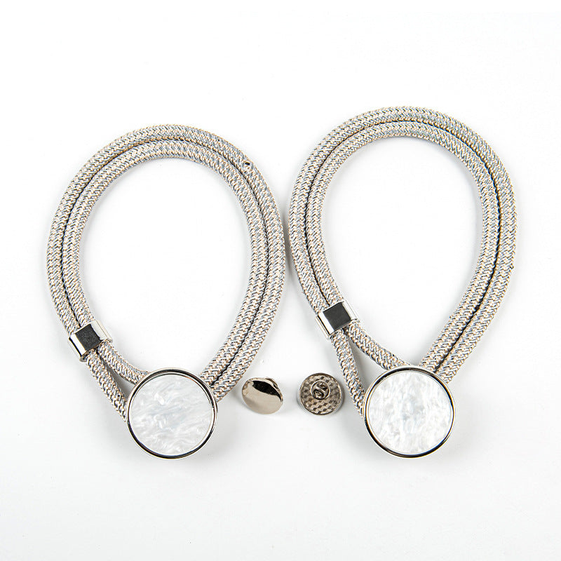 Curtain Tiebacks Mirrored Marble Pattern No-Drill Binding Straps