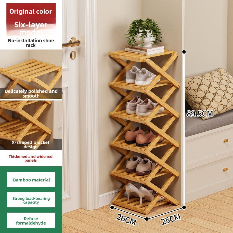 Foldable Bamboo Shoe Rack
