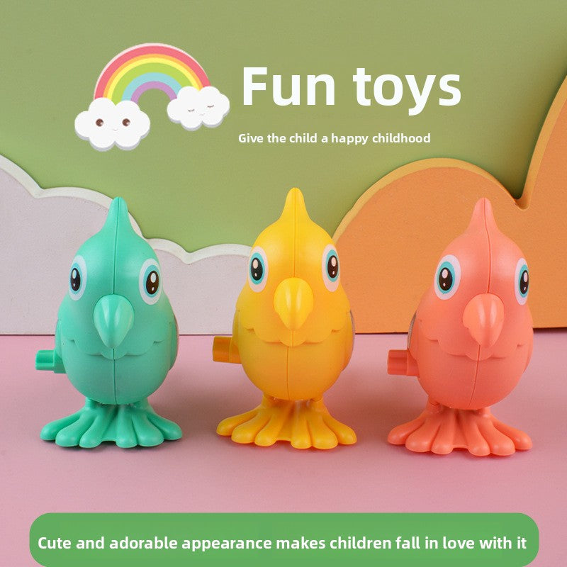 Wind Up Jumping Parrot Toy