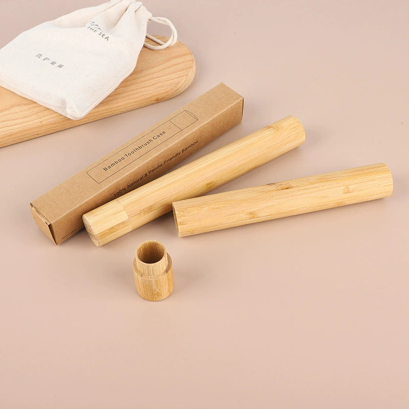 Portable Bamboo Toothbrush Holder